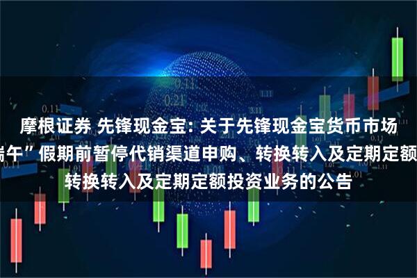 摩根证券 先锋现金宝: 关于先锋现金宝货币市场基金2025年“端午”假期前暂停代销渠道申购、转换转入及定期定额投资业务的公告