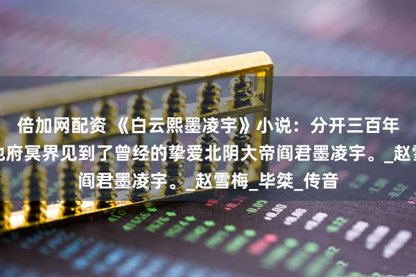倍加网配资 《白云熙墨凌宇》小说：分开三百年后，白云熙在地府冥界见到了曾经的挚爱北阴大帝阎君墨凌宇。_赵雪梅_毕桀_传音